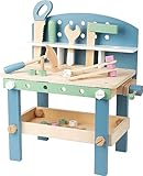 small foot Werkbank 'Nordic' Kompakt aus Holz, Kinder Werkbank mit Werkzeug und Zubehör, ab 3 Jahren, 11376