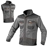 NEO TOOLS 2 in 1 Männer Arbeitssweatshirt Arbeitskleidung, Arbeitsbekleidung, Berufskleidung, Weste, 100% Baumwolle, Gewicht 260 g/m2, abnehmbare Ärmel, grau (XL)