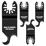 4 Pcs Multitool Sägeblätter 9,5 x 4,5 x 3,2 cm Ultra Präzises Schneiddesign Stabil langlebige Multi-Messer Hakenmesserklinge Multifunktionswerkzeug Haken sägeblatt für weiche Materialien PVC-Teppich
