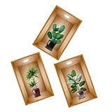 Uonlytech 3 Stück Dekorationen Applikation Topfblumen Aufkleber Blumen Wandschmuck Dekorieren Kaninchen Topfpflanze Wohnzimmer Aufkleber Selbstklebender Topfpflanzen Wandaufkleber