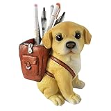 Stifteköcher in Form eines Hundes – Stifteköcher aus Harz, Bürofigur Hund für Büro | Stiftehalter in Tierform für Dekoration, Schule, Geburtstagsgeschenk, Würfel