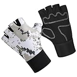 Generisch Kinderhandschuhe zum Radfahren,Kinder Fahrradhandschuhe Sommerdünn - Halbschuh - Design - Camouflagemuster - Sportliche Fahrradhandschuhe für Outdoor - Aktivitäten