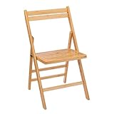 Spetebo Bambus Klappstuhl Natur - 79 x 40 cm - Küchen Stuhl klappbar aus FSC Holz - klassischer Holzstuhl für den Hausgebrauch