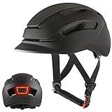 Fahrradhelme für Erwachsene mit LED Licht Rennradhelm für Städtische Pendler Herren Damen Kinder-Helm MTB Rollerhelm Radhelm Skateboardhelm（M）