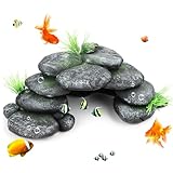Fonyet Groß Aquarium Höhle Deko Steine Deko Harz Aquarium Zubehör für Kleine Garnele Fisch Verstecken, 23x12,5x7,5cm