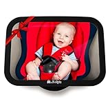 MyHappyRide Rücksitzspiegel fürs Baby, Bruchsicherer Auto-Rückspiegel für Babyschale, 360° schwenkbar Baby Autospiegel, Autositz-Spiegel ohne Einzelteile, für Kinder in Kinderschale, Kindersitz