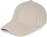 styleBREAKER Unisex Leinen Baseball Cap Einfarbig, 6-Panel Basecap, Metallschnalle verstellbar 04023089, Farbe:Beige