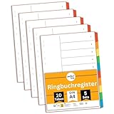 perfect line Ordner-Register DIN-A4, 10-teilig, 5er Set, Karton, Made in Germany, Blauer Engel zertifizert