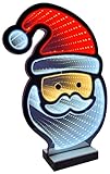 LED Weihnachtsmann Infinity Effekt Timerfunktion beidseitig beleuchtet Fensterdekoration X-Mas IP20-3 Meter Zuleitung inkl. Ständer für den Innenbereich Größe. S - 21,5x7x30 cm