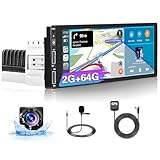 Inefala Android 13 2G/64G 1 DIN Autoradio mit Navi Wireless Carplay Android Auto, 6,9 Zoll Touchscreen Car Radio mit GPS, WiFi, BT, USB, FM RDS, MIC, EQ, Rückfahrkamera