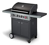 Enders® Gasgrill BOSTON BLACK 6 KR TURBO, 6-Brenner, mit Kocher, TURBO ZONE & HEAT RANGE Brenner-Technologien von Enders®, große Grillflächehochwertiges Edelstahl Rost #8864