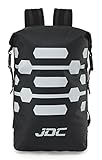 JDC Motorrad Rucksack 100% wasserdichte Reflektierend Tasche 30 L - Reflector - Schwarz