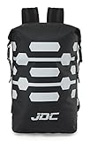 JDC Motorrad Rucksack 100% wasserdichte Tasche 30L - Reflector - Schwarz