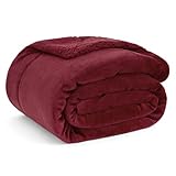 BEDSURE Kuscheldecke - Warm Sherpa Wolldecke & Sofadecke, Flauschig Sofaüberwurf Decke, Dicke Couchdecke, Fleecedecke, Flauschige Wohndecke für Couch, Rot, 150x200 cm, XL