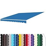Markisenstoff, wasserdicht, 300 x 250 cm, Ersatzdach, Segeltuch für einziehbare/Kassettenmarkisen, UV-Schutz, Seeblau (210 x 150 cm)