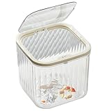 Büro-Mülleimer, kompakter Bürokorb – transparenter Mehrzweck-Abfalleimer und Organizer für Wattestäbchen für Schlafsaal, Küche, Badezimmer und Schlafzimmer