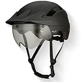 GOOFF Pilot S-Pedelec Helm - Schutz für schnelle E-Bike Fahrten – Fahrradhelm mit Visier und Licht – NTA 8776-zertifizierter Zweirat Helm (Schwarz mit Sonnenblende, XL)