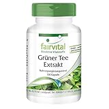 Fairvital | Grüner Tee Kapseln - 100 Kapseln - Green Tea - mit Koffein, Polyphenole & EGCG - HOCHDOSIERT - VEGAN - Camellia sinensis