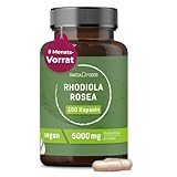 Rhodiola Rosea Kapseln – 5000mg Rosenwurz Rhodiola – 150 Rodiola Rosea-Kapseln - Vegan – Ohne Zusätze, Hochdosiert