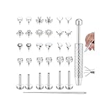 Adramata 16G/18G Tragus Helix Labret Piercing Innengewinde Nasenpiercing Stecker Lippenpiercing Hypoallergen Knorpel Conch Ohrringe Piercing Ohr 6/8/10MM