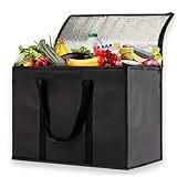 Kühltasche Faltbar, 35L Kühltasche Groß, Thermotasche Dauerhaft Kühltasche, Faltbar Groß Picknicktasche Lunchtasche, Kühltasche für Lebensmitteltransport Camping BBQ Reisen Auto