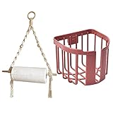 Xptieeck Nordic Wall Hanging Wooden Stick with Wall Mount Toilet Paper Holder Punch-free Roll Paper Shelf