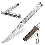 Moontay Slim Taschenmesser Zweihandmesser aus 440C Edelstahl Robust Klappmesser Outdoor mit Glasbrecher und Flaschenöffner scharf EDC Messer Camping Wandern Geschenk für Männer