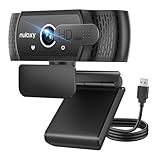 Nulaxy C900 Webcam mit Mikrofon, FHD 1080P Webcam mit Abdeckung, USB Plug & Play, Laptop PC Kamera für Video-Streaming, Konferenz, Spiele, Kompatibel mit Windows,Linux,Android