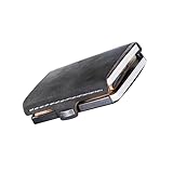 I-CLIP MAX Glattleder Black - Kartenetui – Slim Wallet mit Platz für 16 Karten- Geldscheinklammer für bis zu 30 Geldscheine - 2 Münzfächer - leichtes und Flexibles Portemonnaie