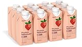 Vilgain Protein Milkshake 12 x 330ml Erdbeere– Cremiger Milchproteindrink, 33 g RTD Protein pro Portion, laktosearm, ohne künstliche Süßstoffe, gesüßt mit Stevia