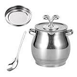 Zunishaone Fettbehälter mit Sieb | Fettölbehälter mit Sieb und Spatel | Küchenfettbehälter – für Speisekammer, Arbeitsplatte, Kühlschrank, Herd, Ofen, Bauernhaus, Mahlzeitvorbereitung, Kochen, Braten