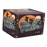 ULTECHNOVO Halloween Holzbox Vintage Süßigkeiten Verpackungsbox für Aufbewahrungslösung für Halloween Dekorationen und Schmuck Vielseitig und Langlebig