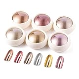 BISHENGYF Rose Gold Chrome Nail Powder【Neue Upgrade】Grosse Kapazität Chrom Pulver【Super-Spiegeleffekt】Metall Mirror Chrome Powder –Neon Glassy Pearl Effect Glitter Nagelkunst Pulver für DIY Salon