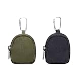 Schlüsseltasche 2er Set – Mini Geldbörse & Münzbeutel aus Nylon – Autoschlüssel Tasche & Schlüsselanhänger Tasche – Coin Purse mit Reißverschluss, Canvas Ringtasche, Klein Münzbeutel – Unisex