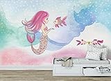 XLMING Sea World Meerjungfrau 3D Tapeten Home Esszimmer Sofa Schlafzimmer Wohnzimmer TV Hintergrund-200cm×140cm