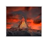 Behaglich Infrarotheizung Bild 300W - Schnellwärmend in 1-3 Min. - Energieeffizient mit Überhitzungsschutz - Flüsterleise - TÜV & 10 Jahre Garantie - Abendrot