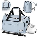 HENMI Sporttasche & Reisetasche für Herren und Damen, 43L Groß gymbag mit Schuhfach und Nassfach, Faltbare Gym Tasche für Sport und Travel, Sport Tasche, Trainingstasche, Gym Tasche (Blau)