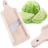 BAUSTER® Krauthobel Gemüsehobel Sauerkrauthobel Kohlhobel Gurkenhobel Hobel, Kohlhäcksler Hölzerne Shredder Cutter Grater Slicer für Gemüse Obst (2 Messern)