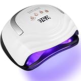 JOFLVA UV-LED-Lampe, Gel, 380 W, professioneller Nageltrockner, automatisch, 81 LED-Lampe, schnell trocknend, großes LCD-Display, 4 Timer 10s/30s/60s/99s für semi-permanenten Nagellack, Gel und