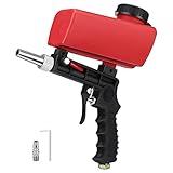 Pneumatischer Sandstrahler Tragbarer Handheld Kleine Sandstrahlmaschine Multifunktional Sandstrahlpistole Pneumatic Sandblasting Gun für Remove Paint Stains Rust Clean Surfaces(Rot)