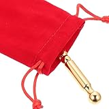 SOESFOUFU Triggerpunktmassage Akupressurstab aus Messing mit Stofftasche für Reflexzonenmassage bei Migräne Rückenschmerzen und Osteoporose Geeignet für Körper und Gesicht