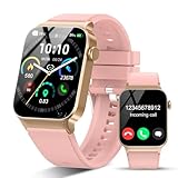 STECEi Smartwatch Herren Damen, 1,85'' HD Touchscreen Smart Watch mit Bluetooth Anrufe, 110+ Sportmodi Fitnessuhr mit Herzfrequenz Schlafüberwachung Schrittzähler, IP68 Wasserdicht Sportuhr, Roségold