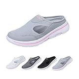 Bequeme, atmungsaktive Herrensandalen mit Stützfunktion, orthopädische Sandalen für Herren, hochelastische, rutschfeste Laufschuhe für Herren und Damen (Gray Pink,39)