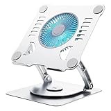 Generisch Laptopständer Aus Aluminiumlegierung Mit Lüfter, for Laptops Der Größen 1/2/3/4/5 (12,4/13,5/15 Zoll) Und Alle Anderen Laptops(Metallic Silver)