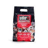 Weber Grill-Briketts (2kg Sack), für lange und konstante Glut, ideal für längeres Grillen des Grillguts, 100% natürliches Holz, EU-Produkt, nachhaltig gewonnen, FSC zertifiziert (17705)