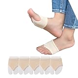 DUNKOING Damen-Socken mit offenem Zehenbereich, Peep-Toe-Topper, Socke für Sandalen, Pantoletten, Flip-Flops, Clogs, Vorfuß-Innensocken, Größe 38-42, 5beige, 37-42 EU
