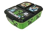 Theonoi Kinder Brotdose Lunchbox Sandwichbox - Lunchbox mit Fächern - Brotbox mit Unterteilung - BPA frei (Minecraft)