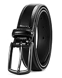 CHAOREN Ledergürtel Herren, Gürtel Herren Leder 32mm für Business und Formeller Anzug, Anzuggürtel Herren Perfekter zu Männer Businessschuhe, Schwarz, Taillenumfang 95cm, 7 ovale Löcher