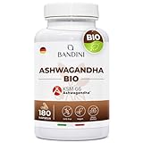 Bandini® Bio Ashwagandha KSM-66® - 180 Kapseln - 6 Monate Vorrat - Hochdosiert mit 500mg je Kapsel – Hochwertige indische Schlafbeere - Bio-Ashwagandha aus Withania Somnifera Pulver – Vegan