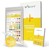 vitocare 25x oder 125x Urin Teststreifen mit 10 Parametern, Selbsttest bei Blasenentzündung, Urinteststreifen Harnwegsinfekt, unterstützt beim Abnehmen mit Low Carb, Ketogene Ernährung (25)